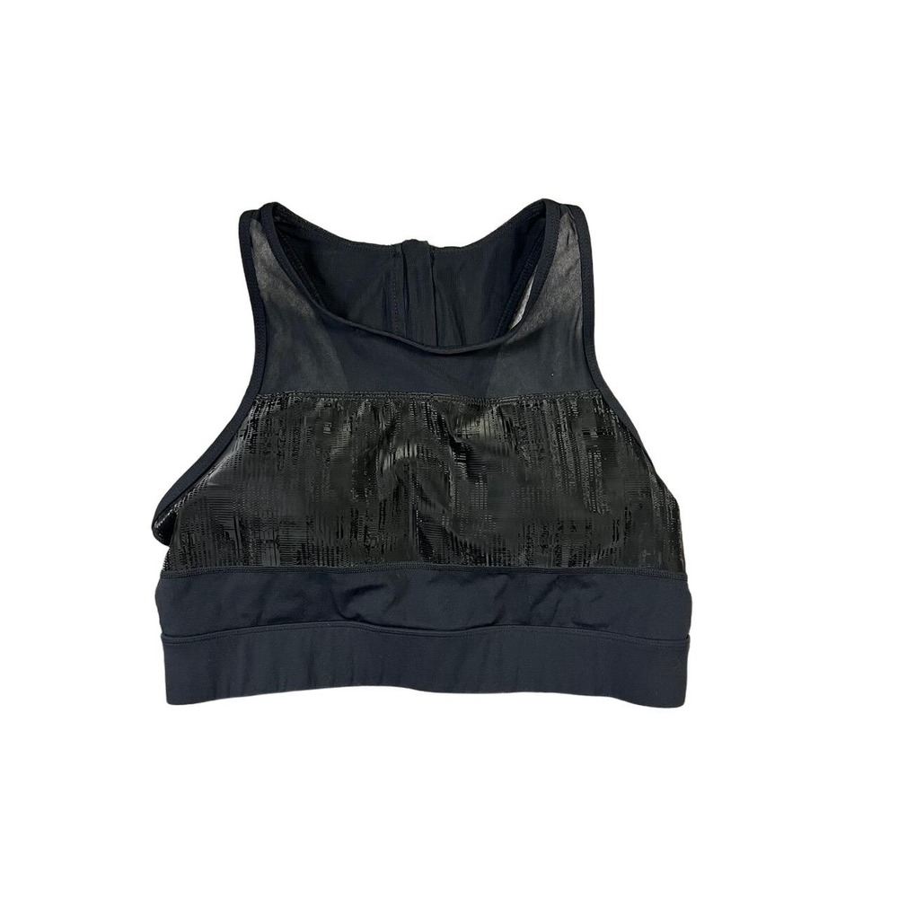 Zyia Sports Bra Black One More Rep Women Mesh Racerback High Neck Athleisure - Picture 3 of 11